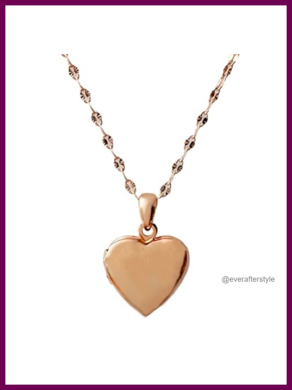 18k Rose Gold Plated Heart Locket Necklace Adjustable 18-21"